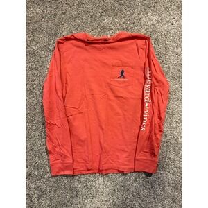 Vineyard Vines Lacrosse‎ Long Sleeve Pocket T-Shirt Coral Womens L